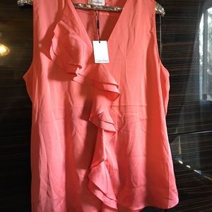 Calvin Klein coral peach sleeveless blouse XL